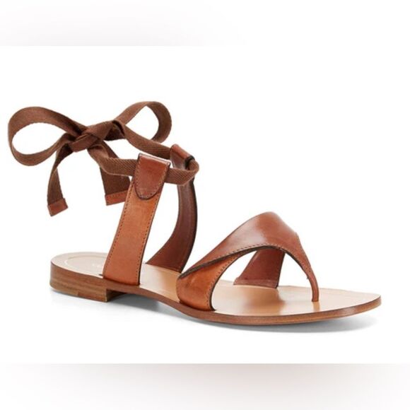 Sarah Flint Tan Leather Sandals - Picture 1 of 13